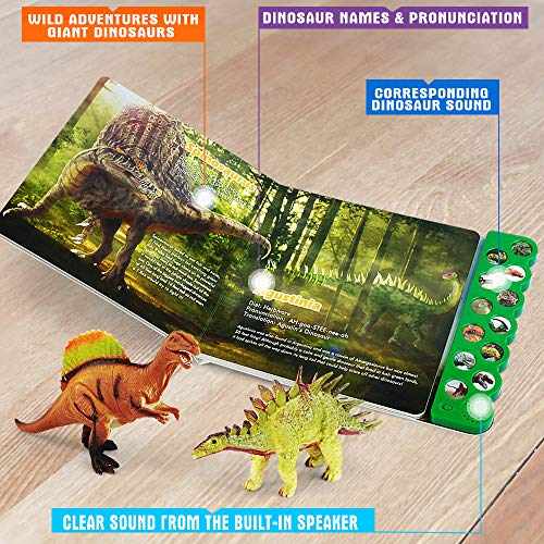 Olefun Dinosaur Toys for 3 Years Old & Up - Dinosaur Sound Book & 12 Realistic Looking Dinosaurs Figures Including T-Rex, Triceratops, Utahraptor, for Kids, Boys and Girls Olefun Dinosaur Toys for 3 Years Old & Up - Dinosaur Sound Book & 12 Realistic Looking Dinosaurs Figures Including T-Rex, Triceratops, Utahraptor, for Kids, Boys and Girls